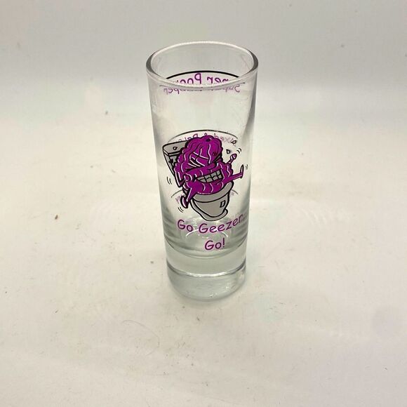 Vintage Shot Glass Go Geezer Novelty Bar Accessory - Picture 2 of 6